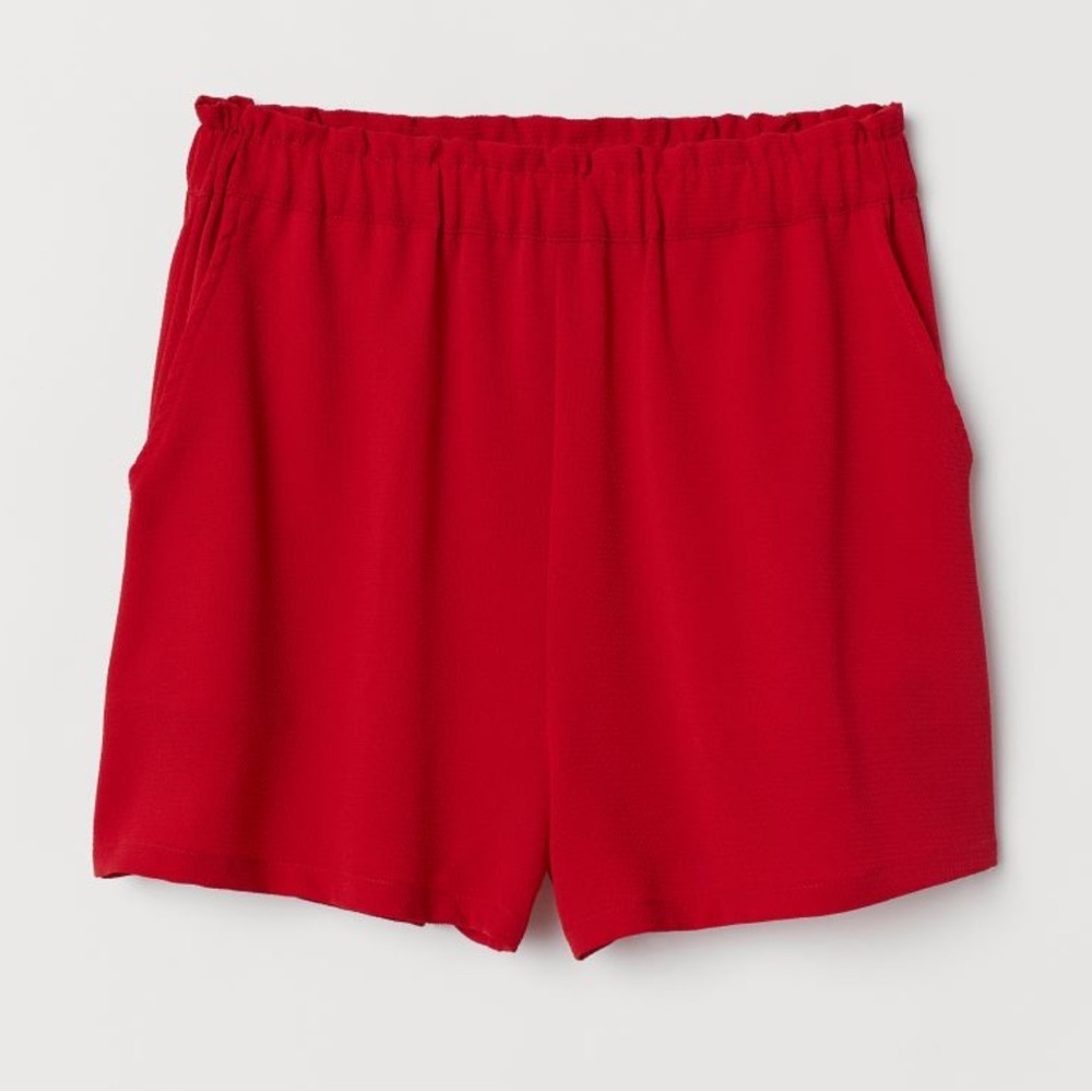 H&M Divided Red Flowy Shorts
